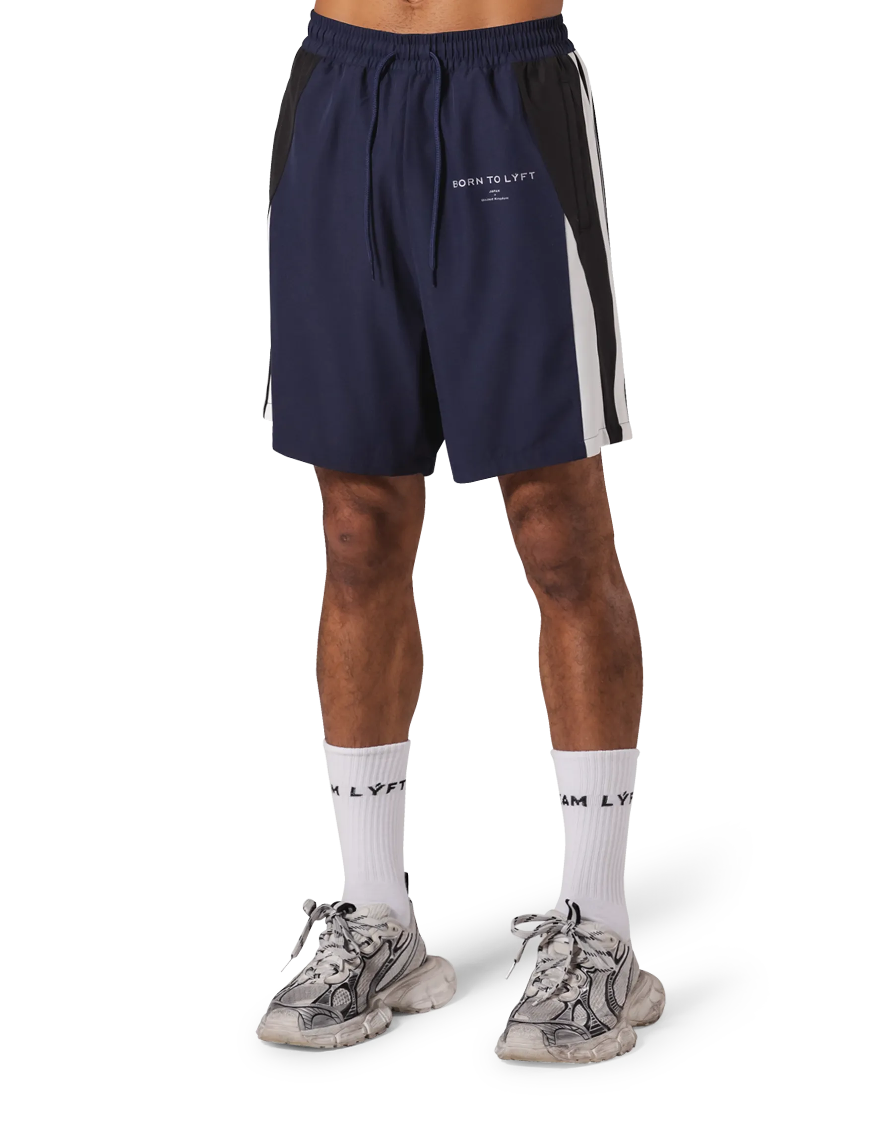 2Line Wide Shorts - Navy