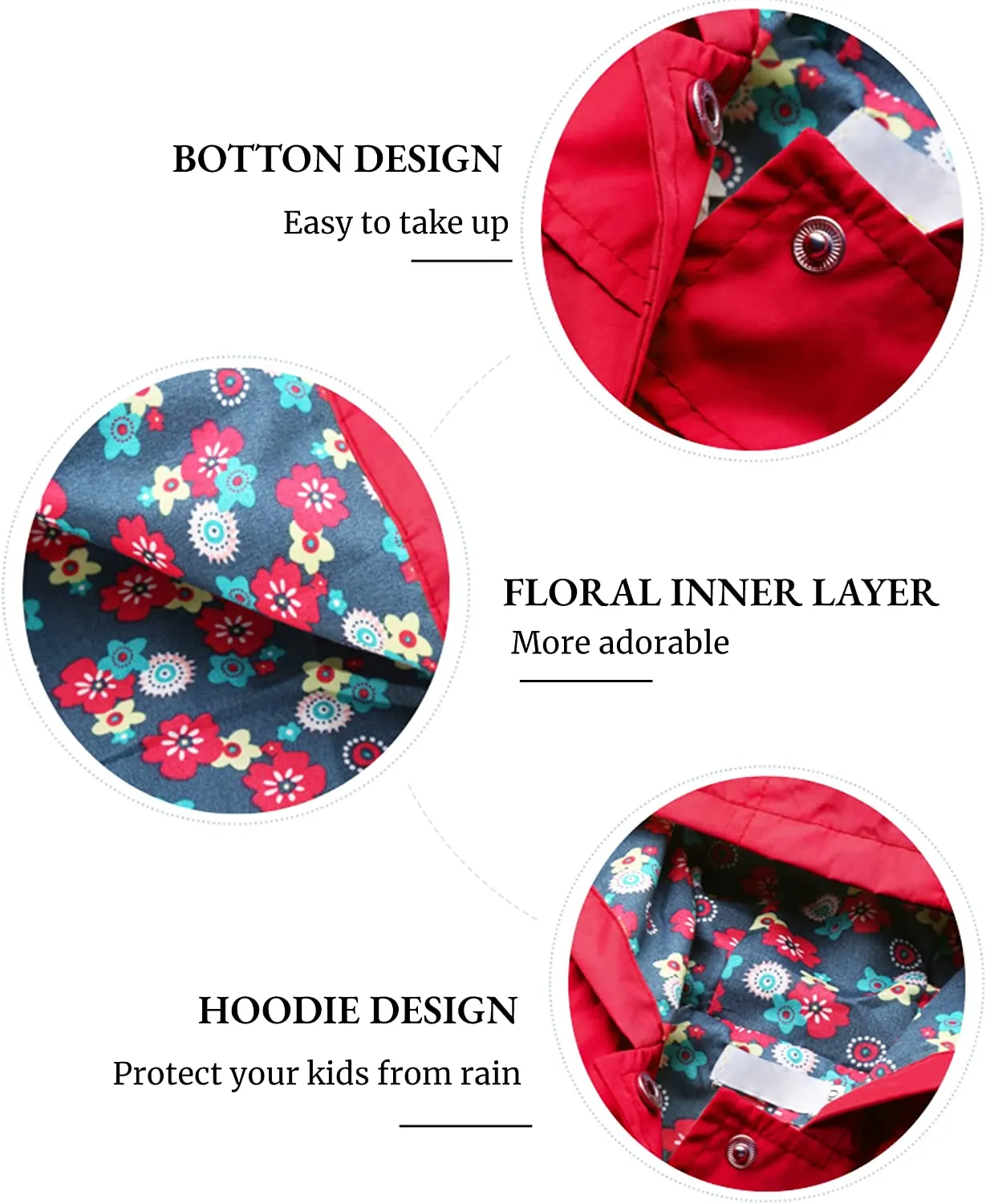 Arshiner Girl Baby Kid Waterproof Hooded Coat Jacket
