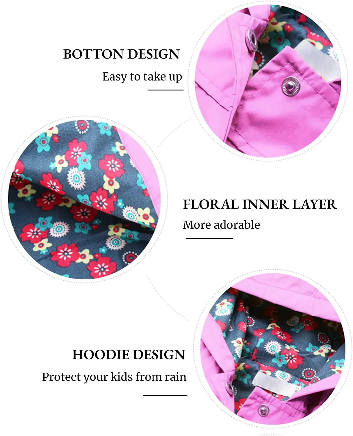 Arshiner Girl Baby Kid Waterproof Hooded Coat Jacket