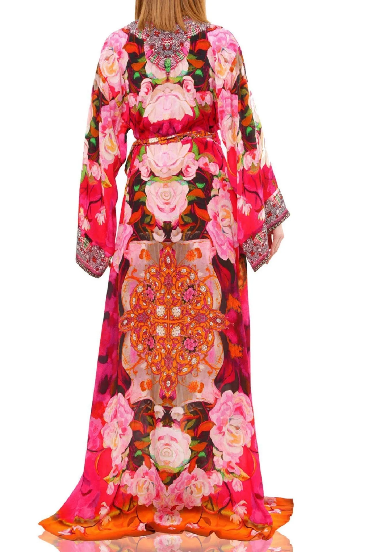 As seen On Kyle Richards Pink Long Wrap Dress
