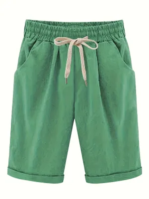 Audrey™ | Plus Size High Waist Drawstring Shorts