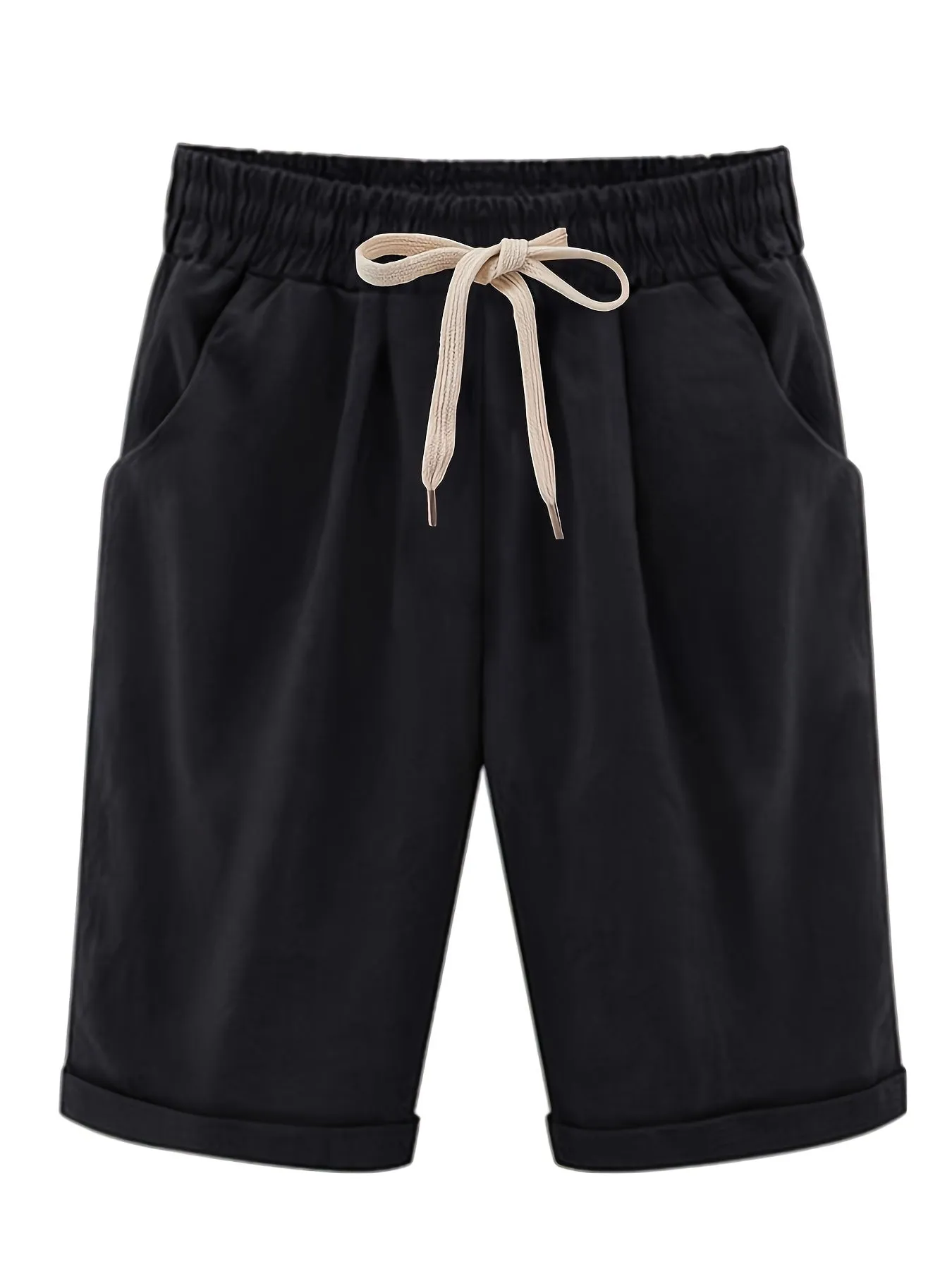Audrey™ | Plus Size High Waist Drawstring Shorts