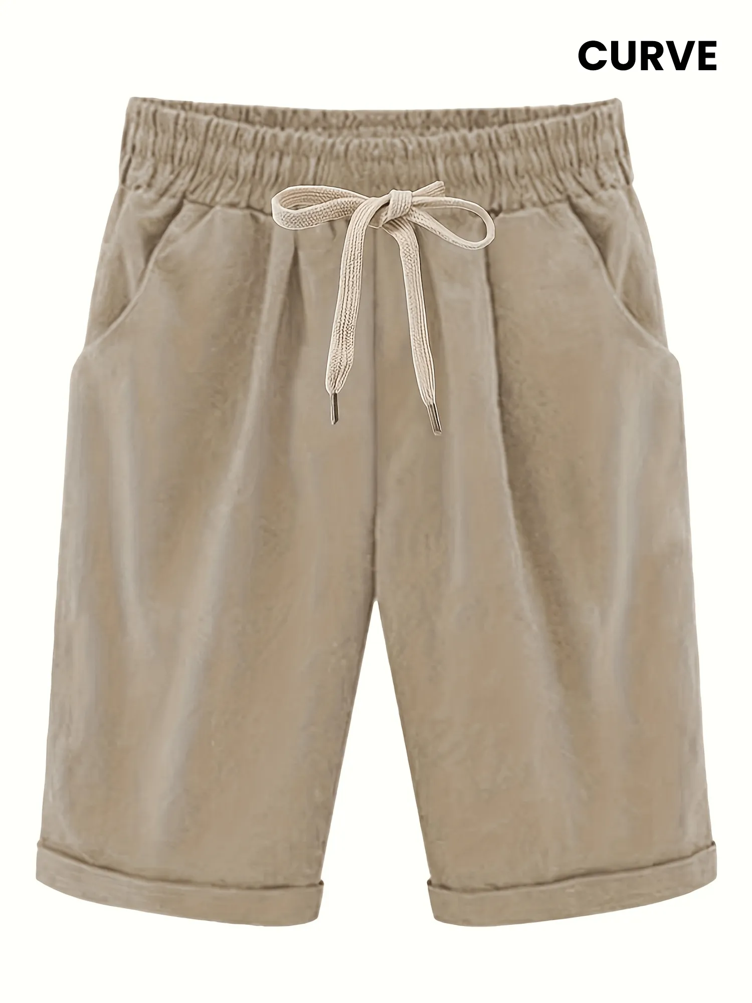 Audrey™ | Plus Size High Waist Drawstring Shorts
