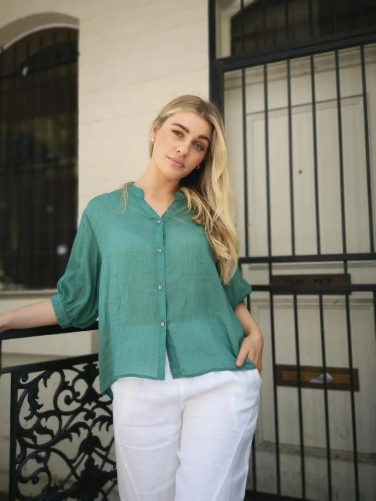 Aurora Top Emerald Green