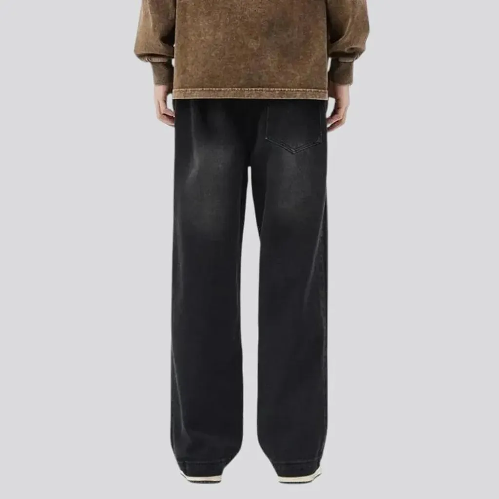 Baggy leg stylish denim joggers for men