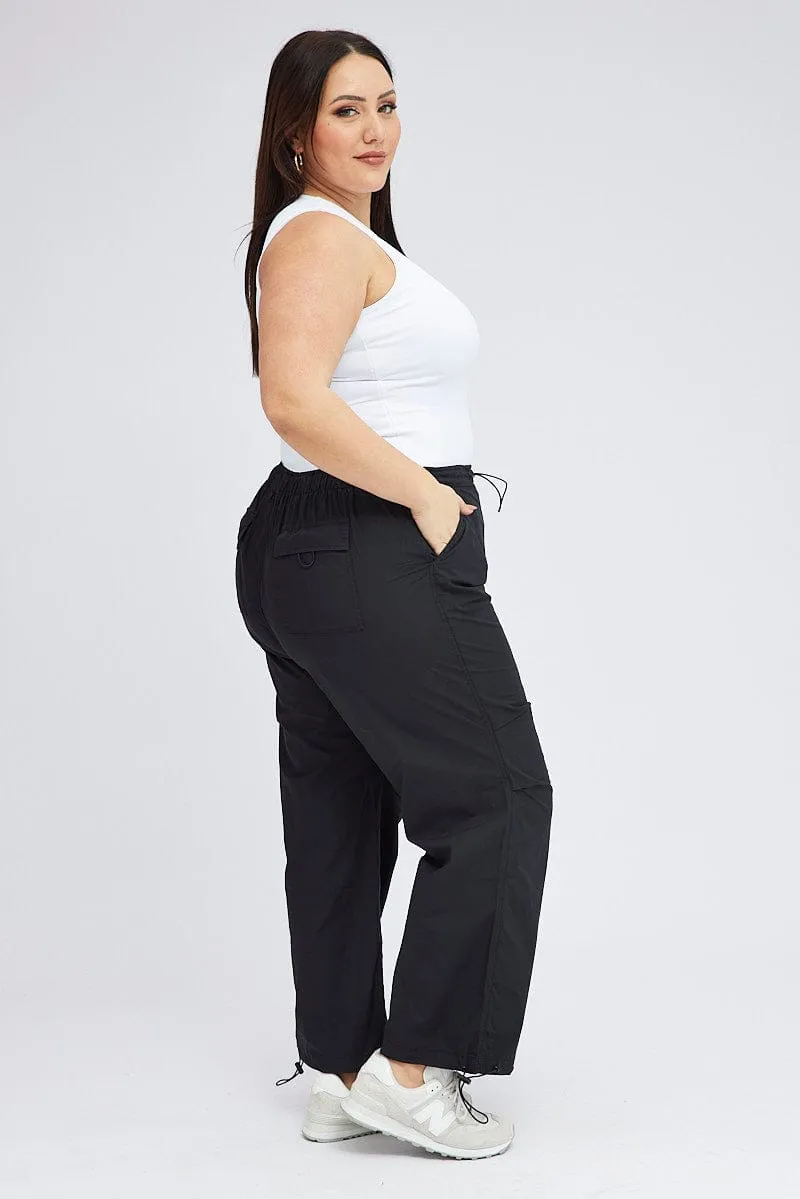 Black Parachute Pants Cargo