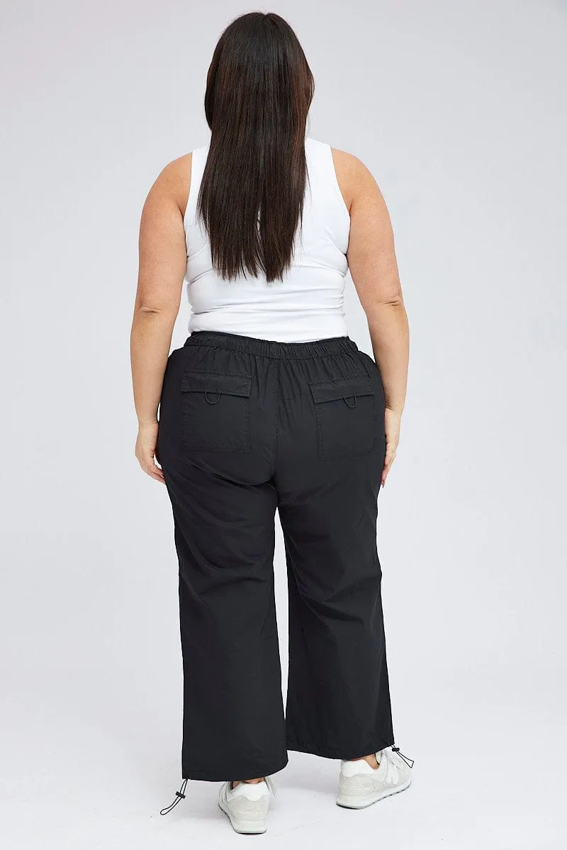 Black Parachute Pants Cargo