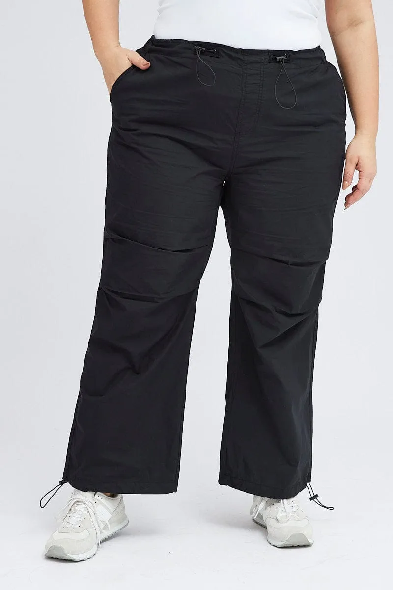 Black Parachute Pants Cargo