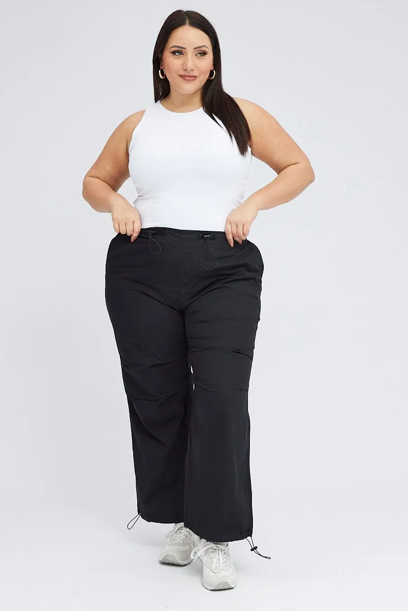 Black Parachute Pants Cargo