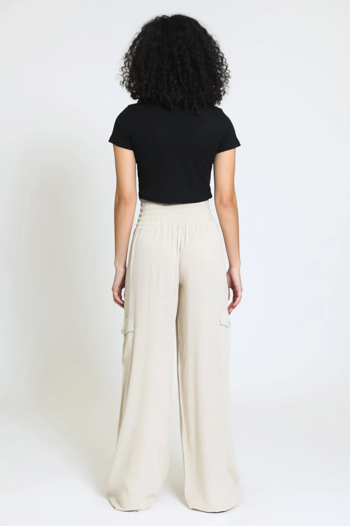 BOARDWALK WIDE LEG W/ CARGO POCKETS - SAND