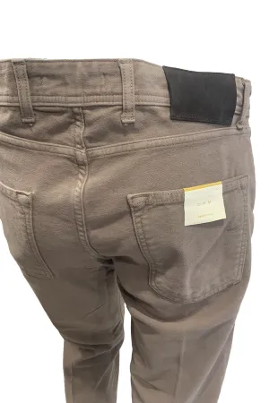 BRIGLIA 1949 - STEVE Taupe Brushed Cotton Stretch Moleskin Feel Jeans 423507 536