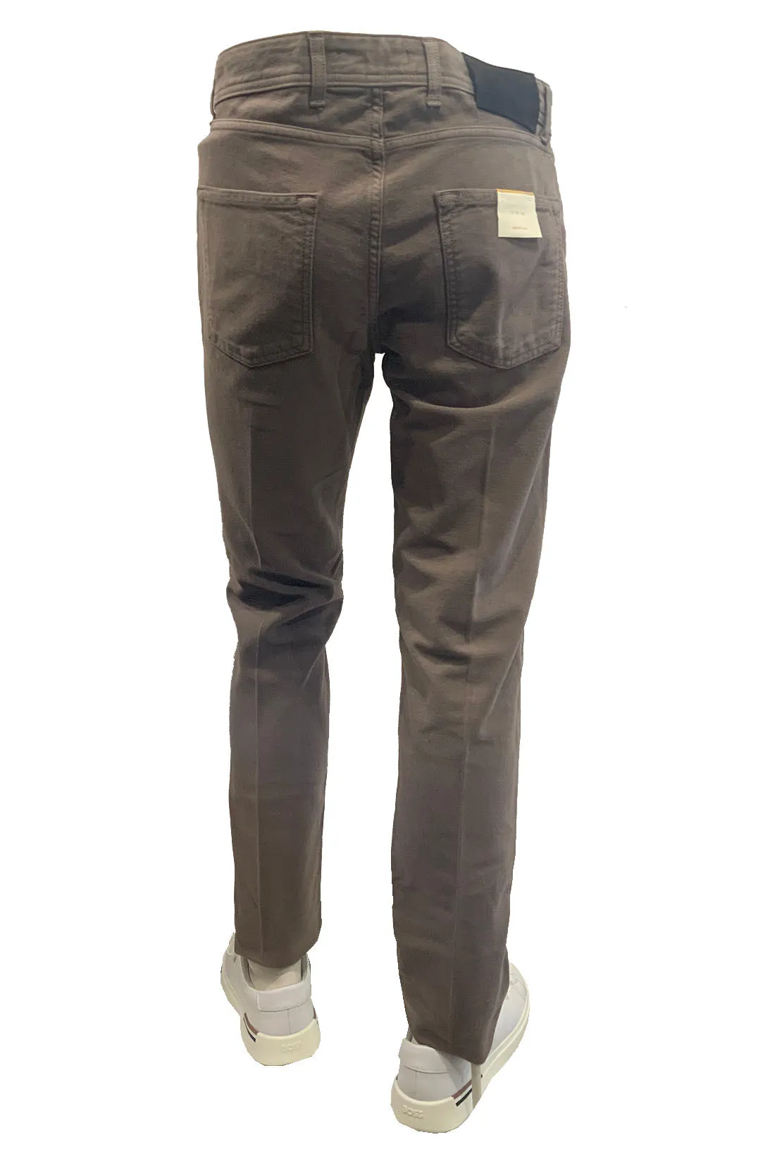 BRIGLIA 1949 - STEVE Taupe Brushed Cotton Stretch Moleskin Feel Jeans 423507 536