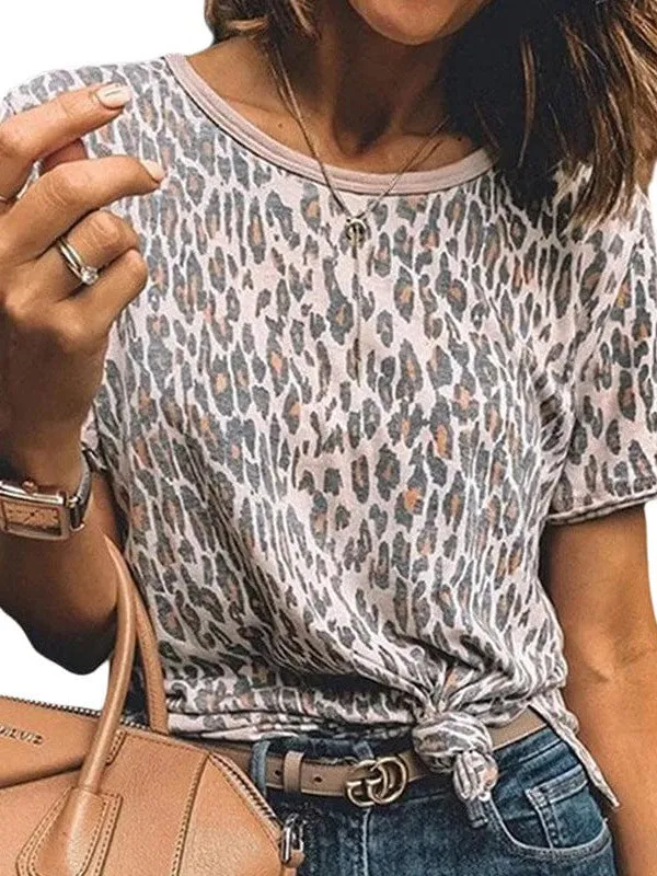 Brown and Gray Leopard Print Shirt