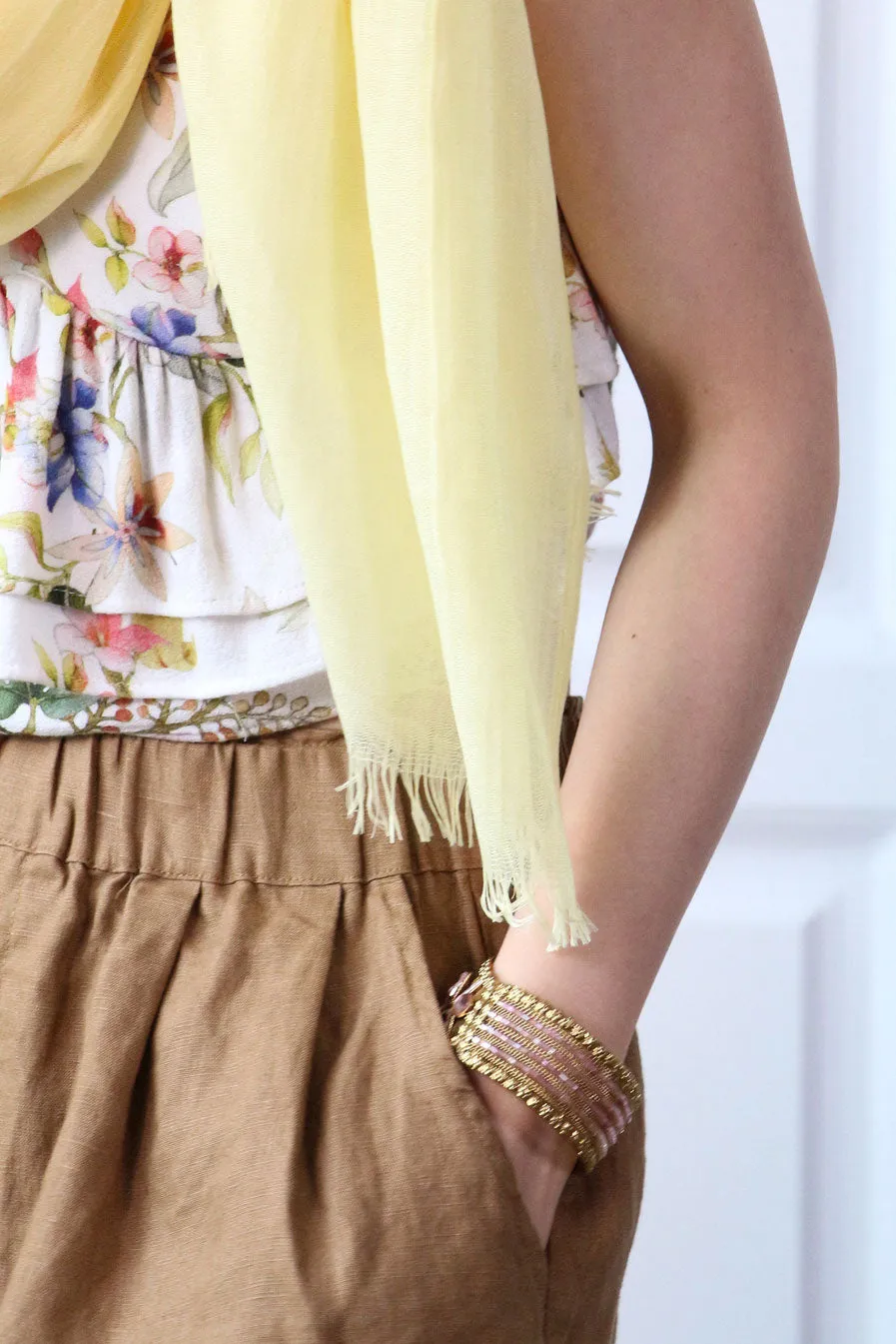 Brown High Waist Linen Shorts C2886