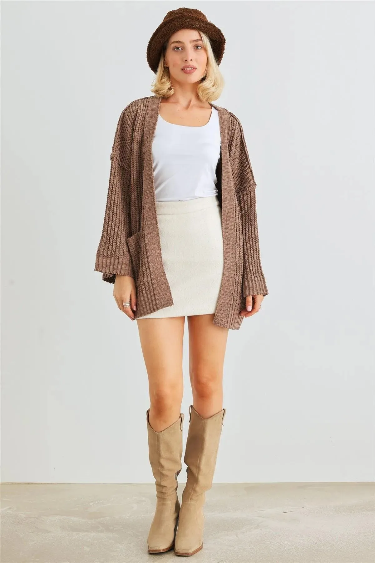 Cocoa Knit Two Pocket Open Front Cardigan