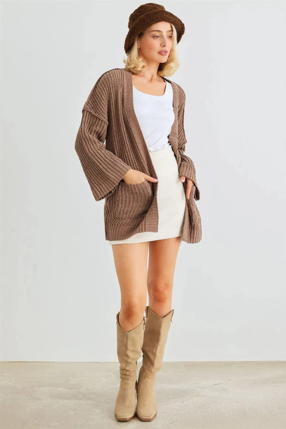 Cocoa Knit Two Pocket Open Front Cardigan
