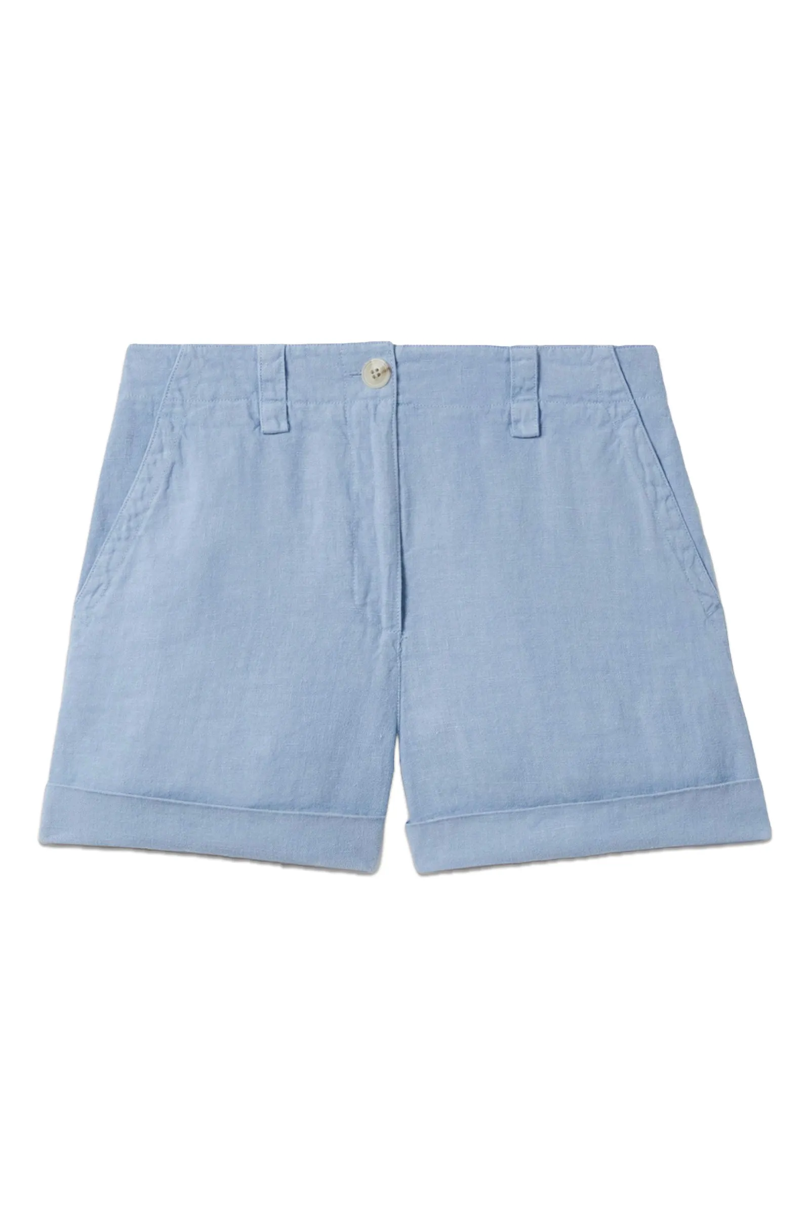 Dusty Blue Demi Linen Garment Dyed Shorts