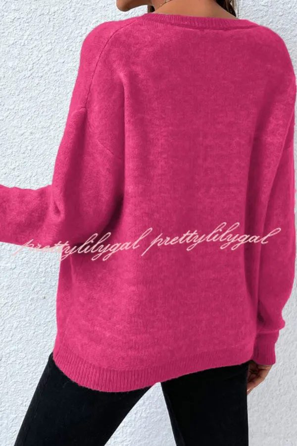 Essnce Star Pattern Crew Neck Long Sleeve Sweater