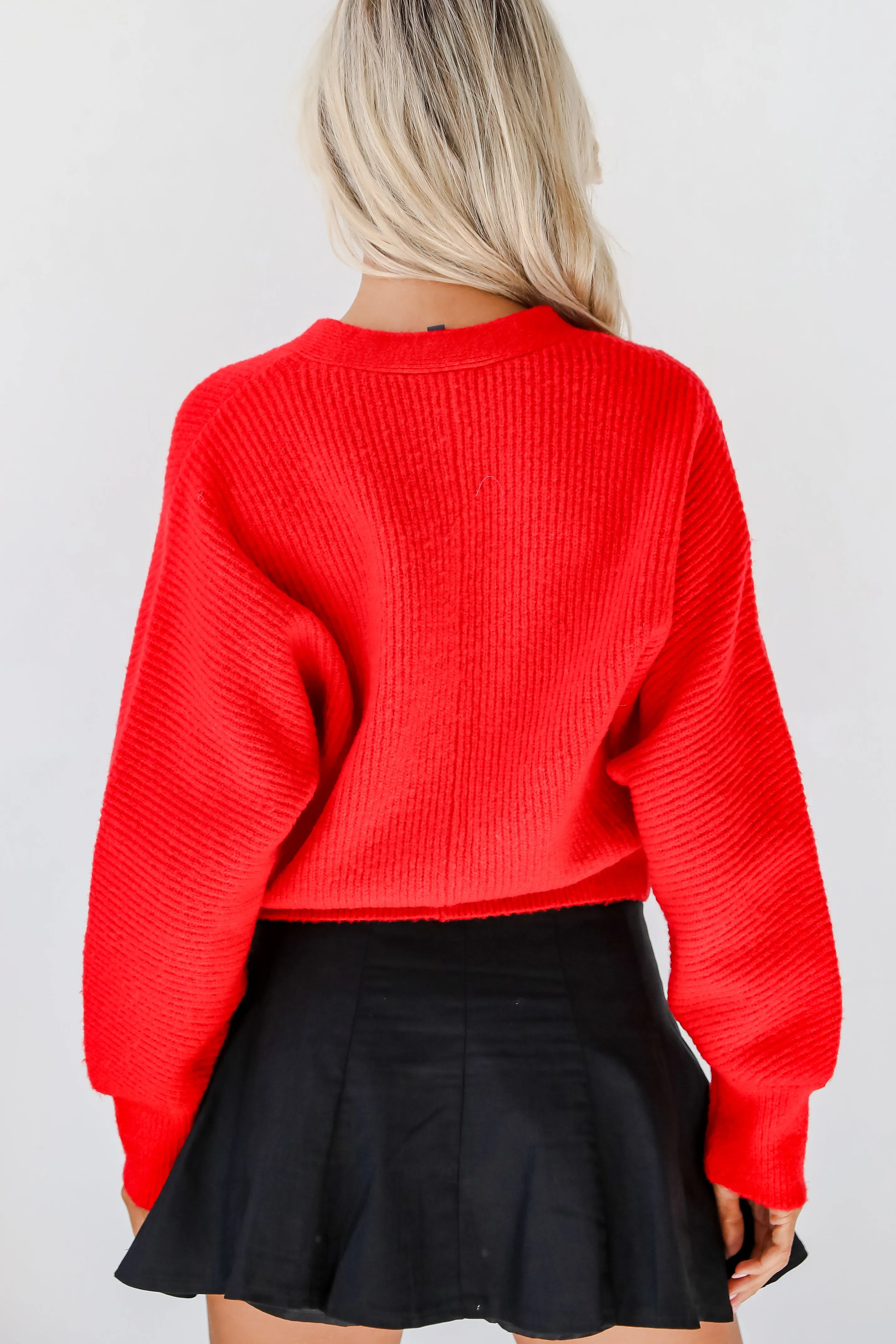 FINAL SALE - Luxury Sweetness Red Sweater Cardigan