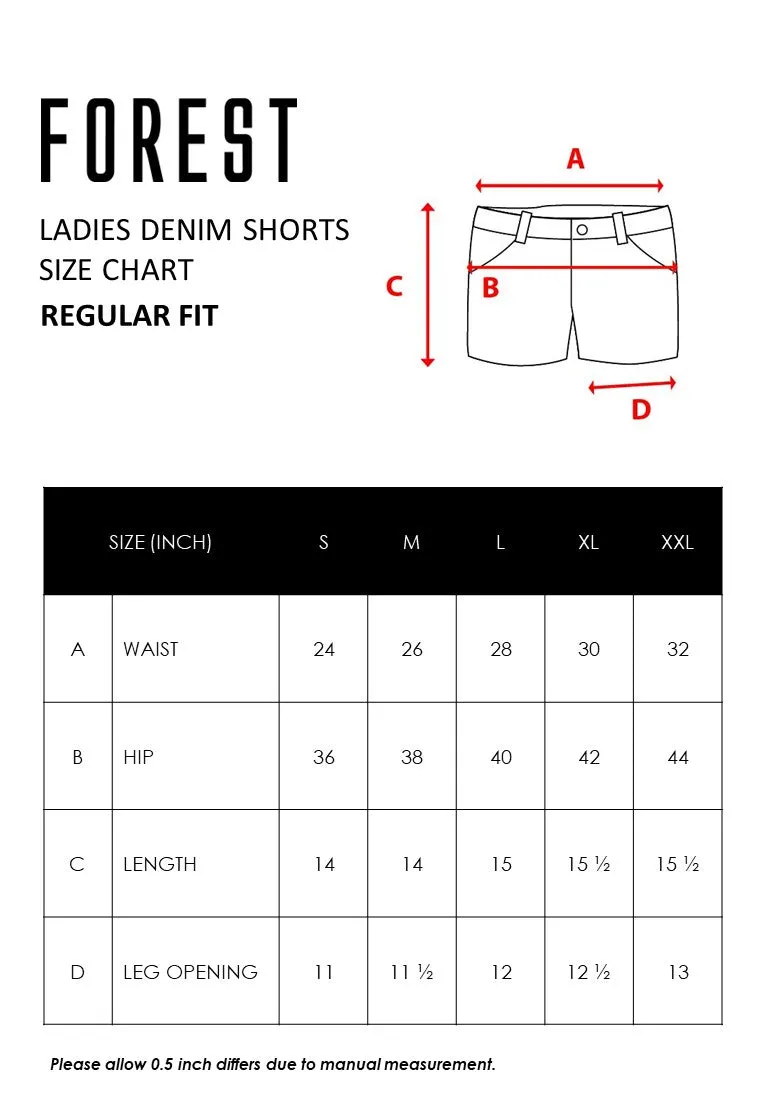 Forest Ladies Denim Short Pants Casual Denim Shorts Women | Seluar Pendek Denim Perempuan - 860155