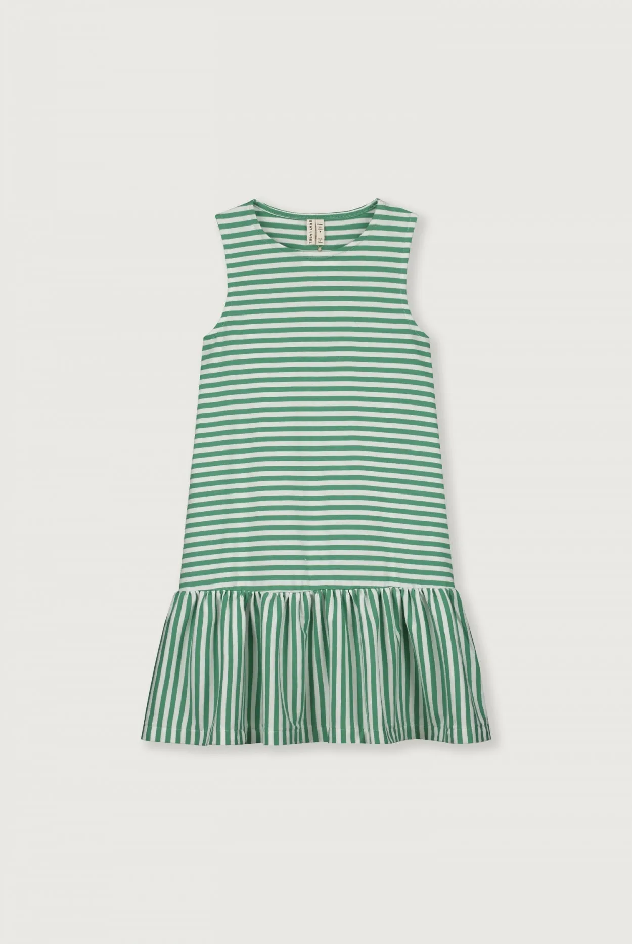 Frill Dress | Bright Green - Off White
