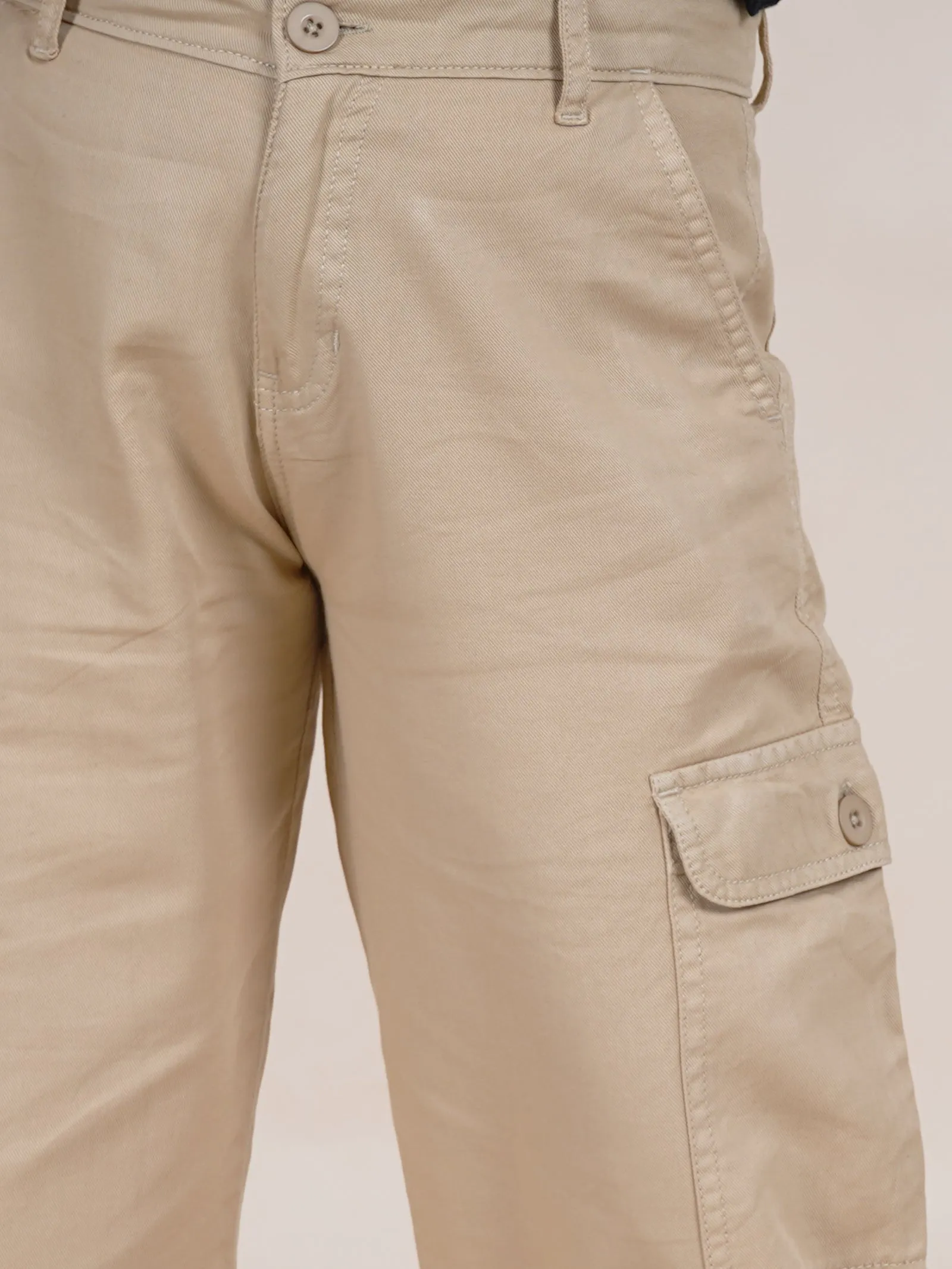 Girls Cotton Full Length Straight Fit Cargo Pant