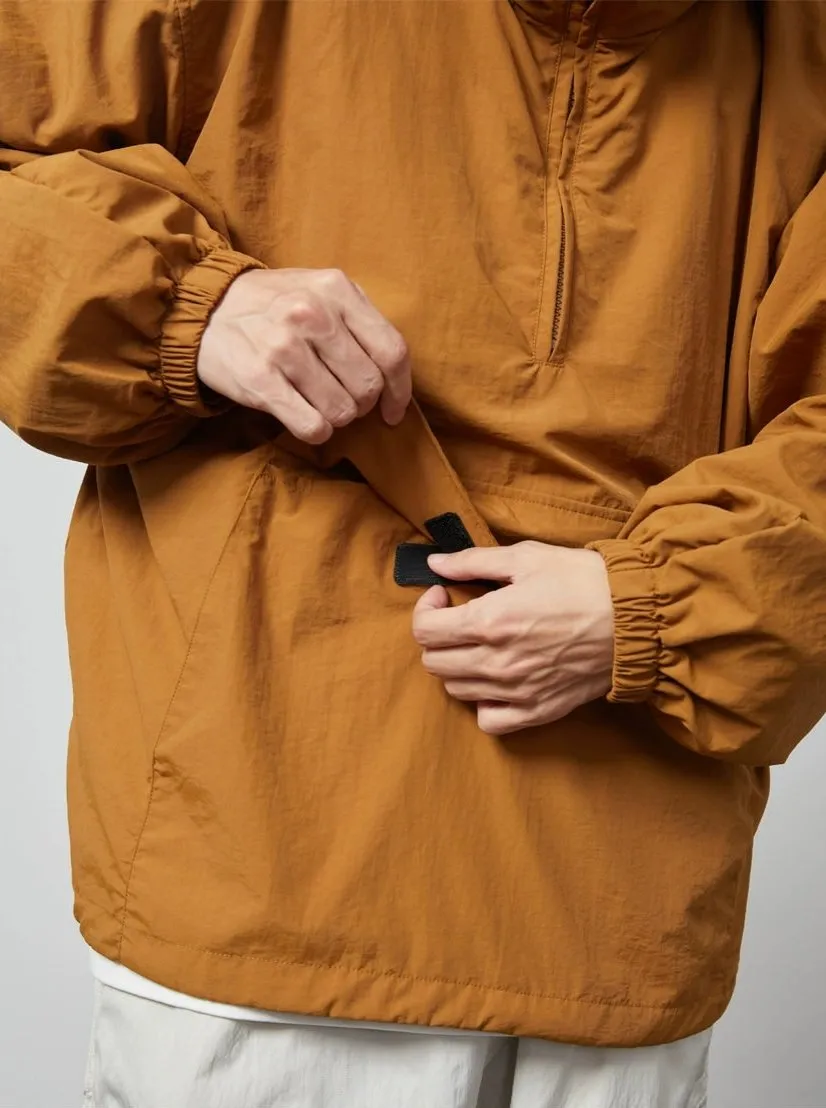 Half Zip Hooded Windbreaker Jacket with Front Pocket