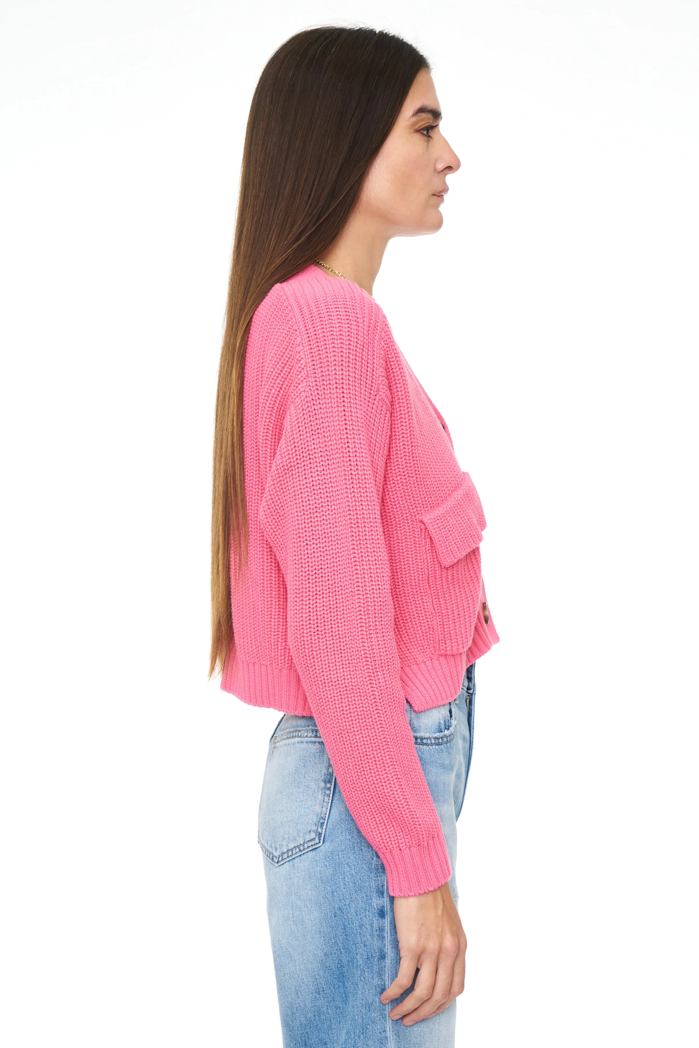 Harper Utility Cardigan - Bright Pink