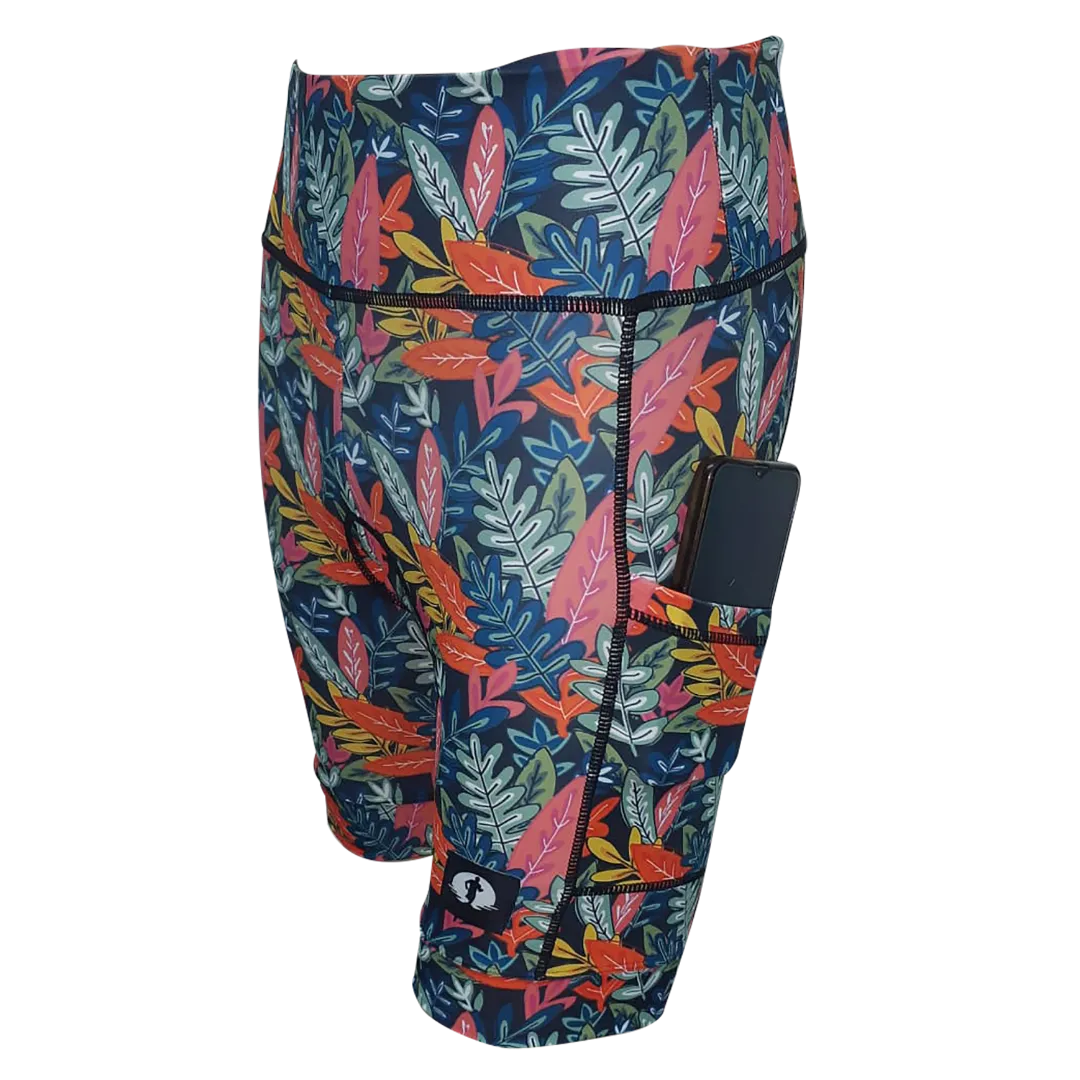 High Waist LADIES Cycling Shorts - Fancy Forest