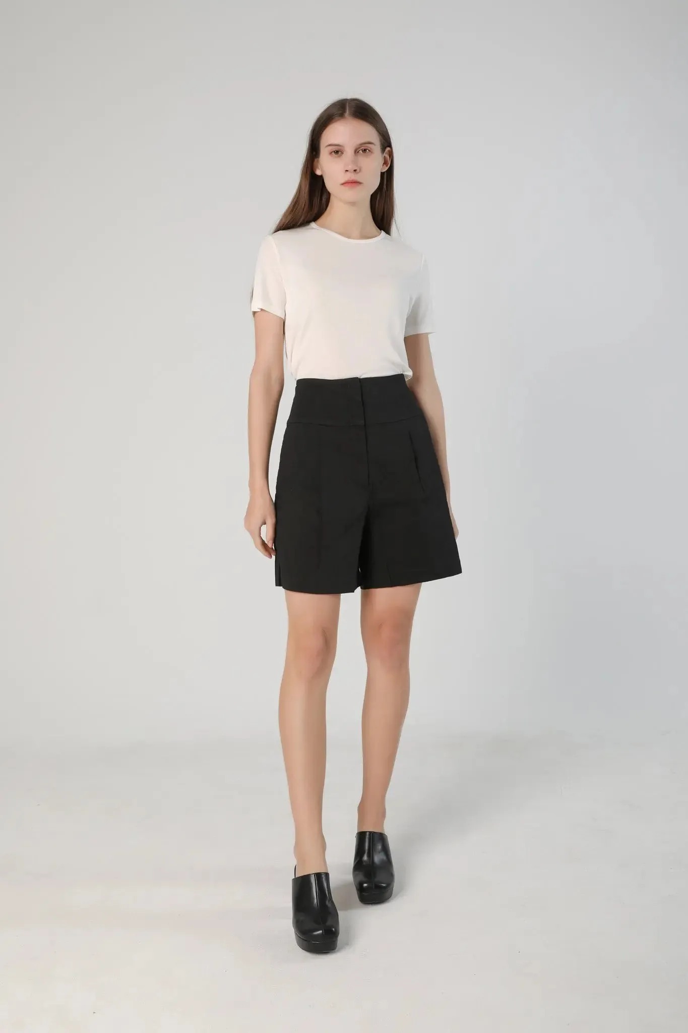 High Waisted Linen Shorts