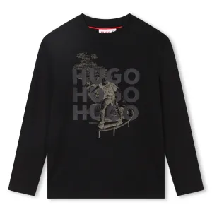 Hugo Kids Boys Long Sleeve T-Shirt - Black