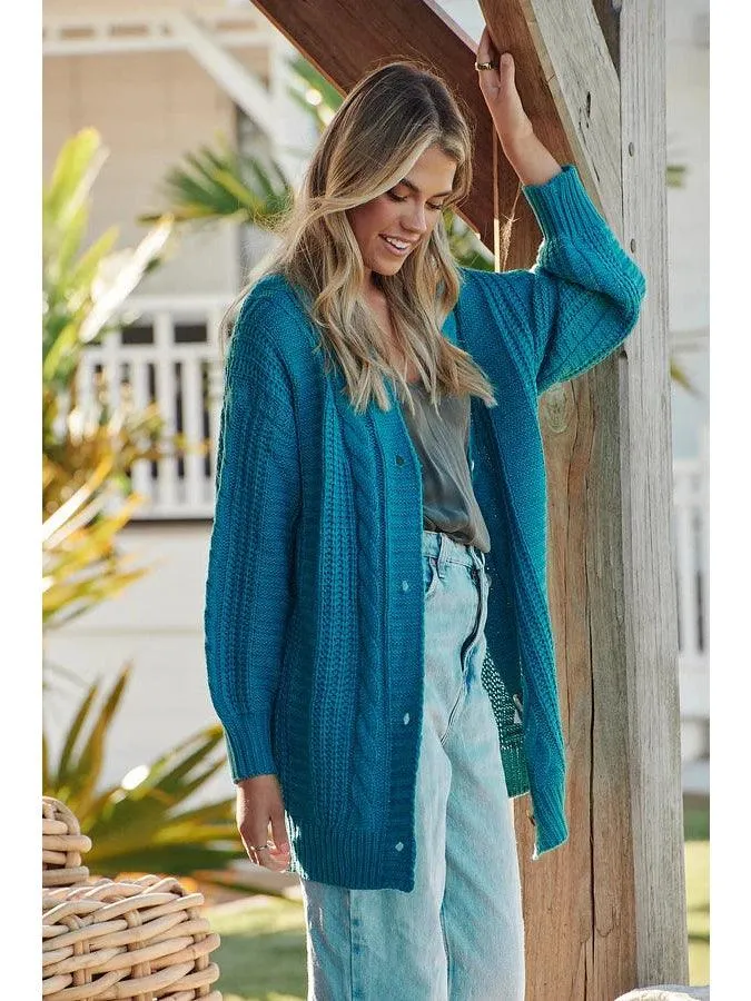 JAASE Azure Knit Cardigan - Teal