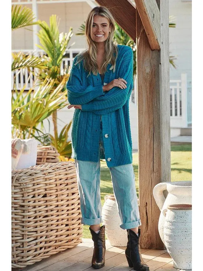 JAASE Azure Knit Cardigan - Teal