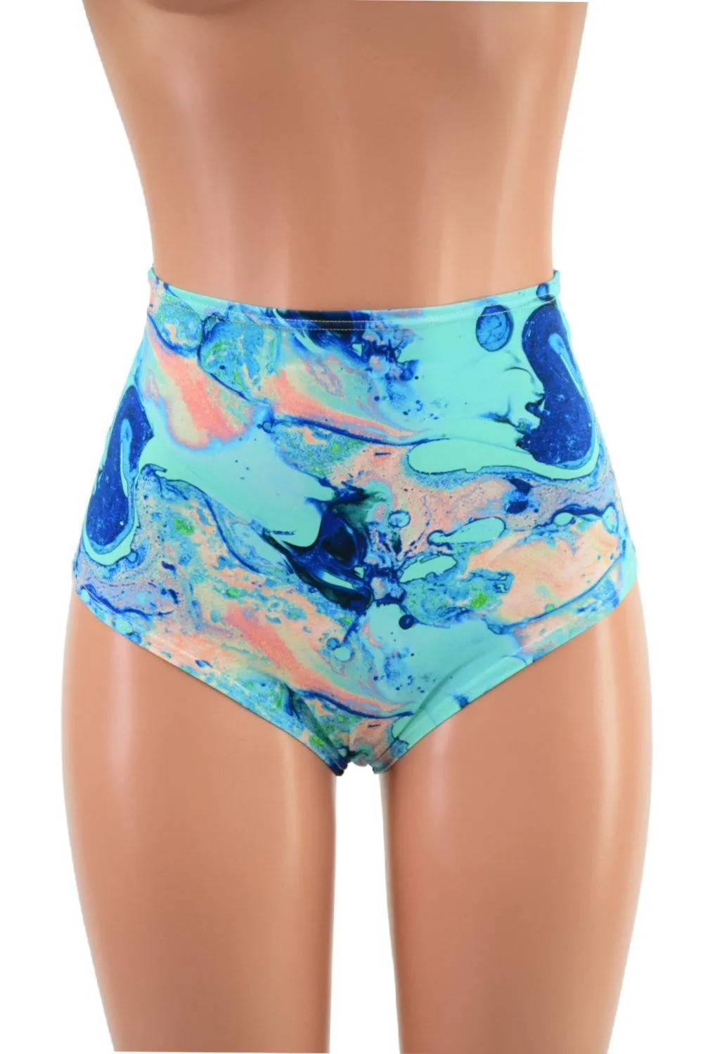 Lapis Lagoon High Waist Siren Shorts
