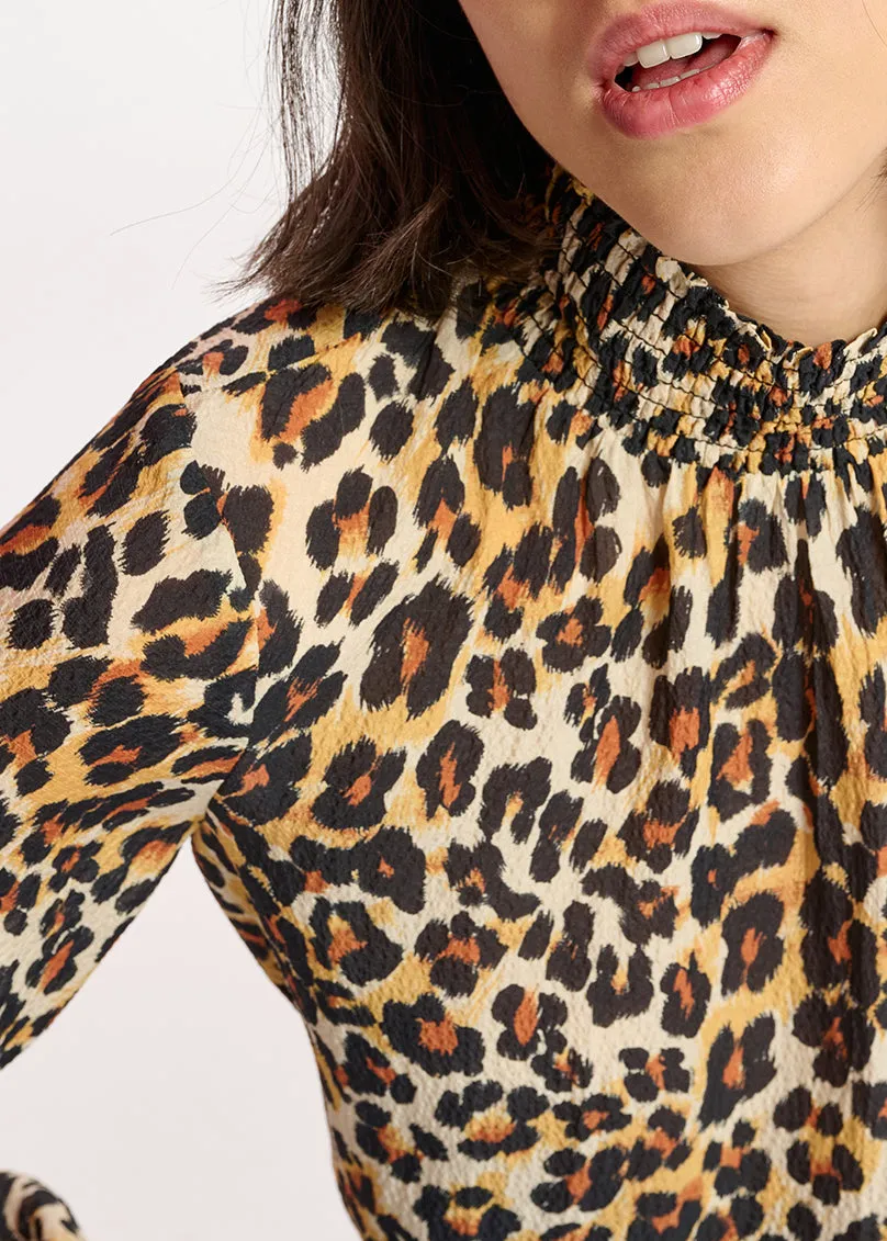 Leopard-print loose-fit top