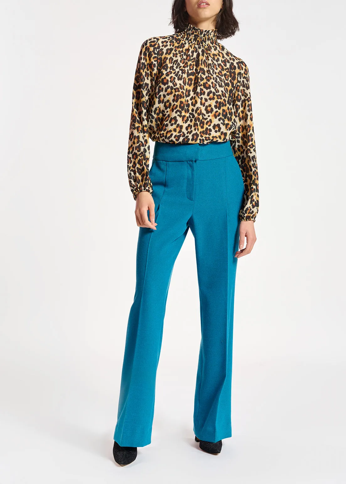 Leopard-print loose-fit top
