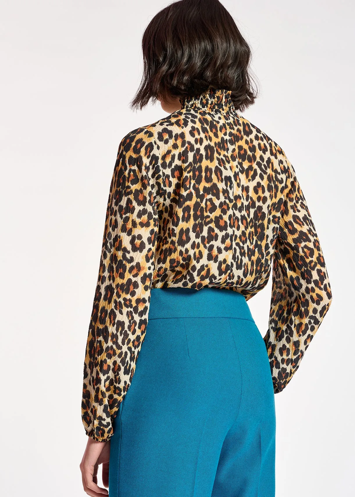 Leopard-print loose-fit top