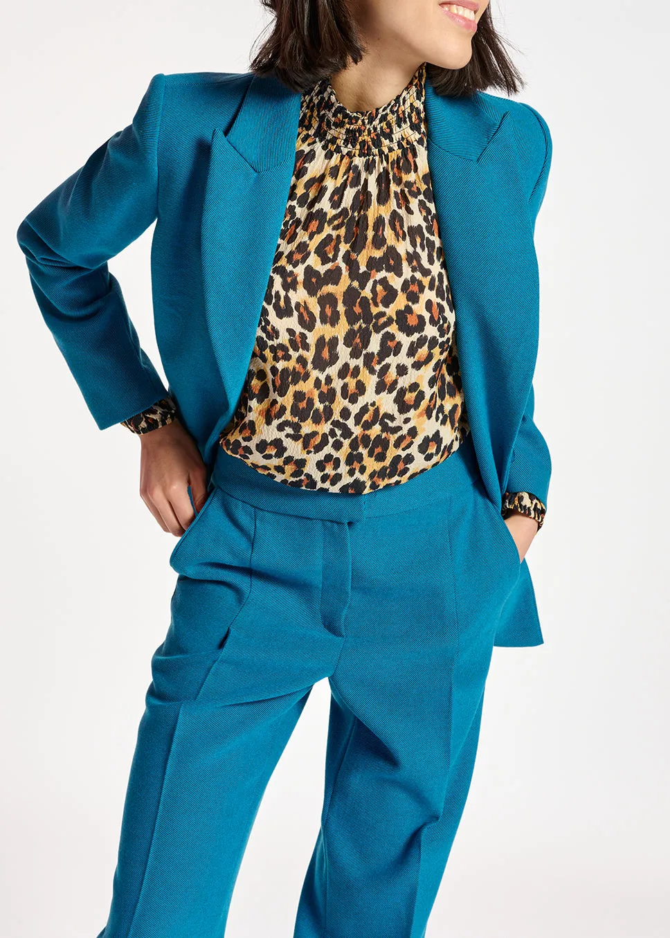 Leopard-print loose-fit top