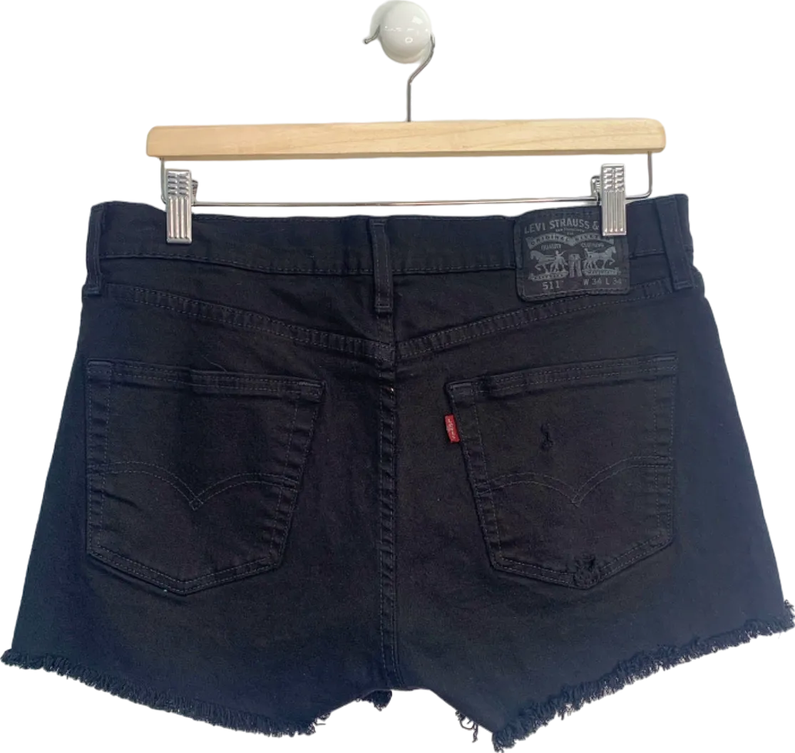 Levi's Black 511 High-Waist Denim Shorts W 34 L 34