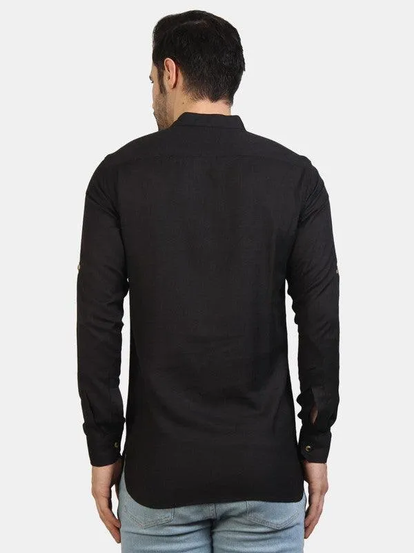 Life Roads full sleeve casual black shirt for Men and boys