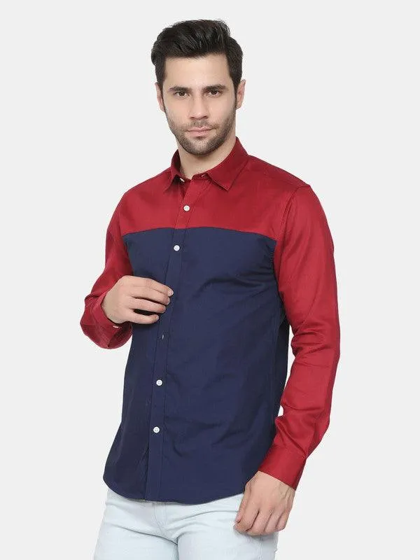Life Roads full sleeve casual blue cotton shirt for Men and boys