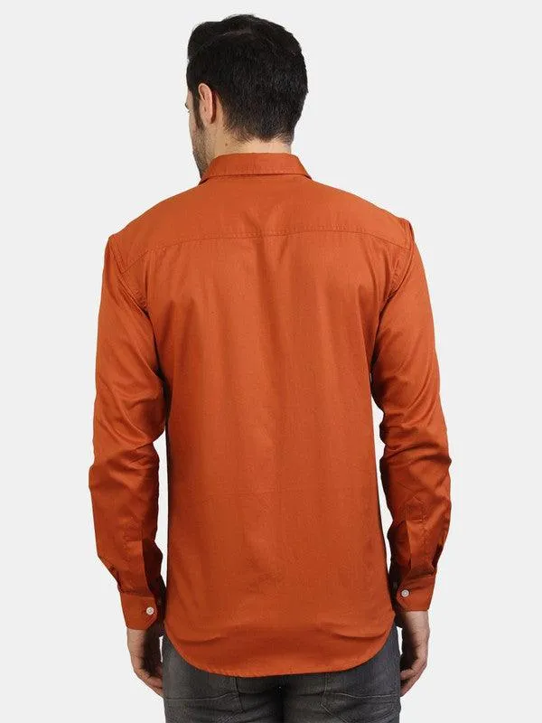 Life Roads full sleeve casual brown cotton shirt for Men and boy