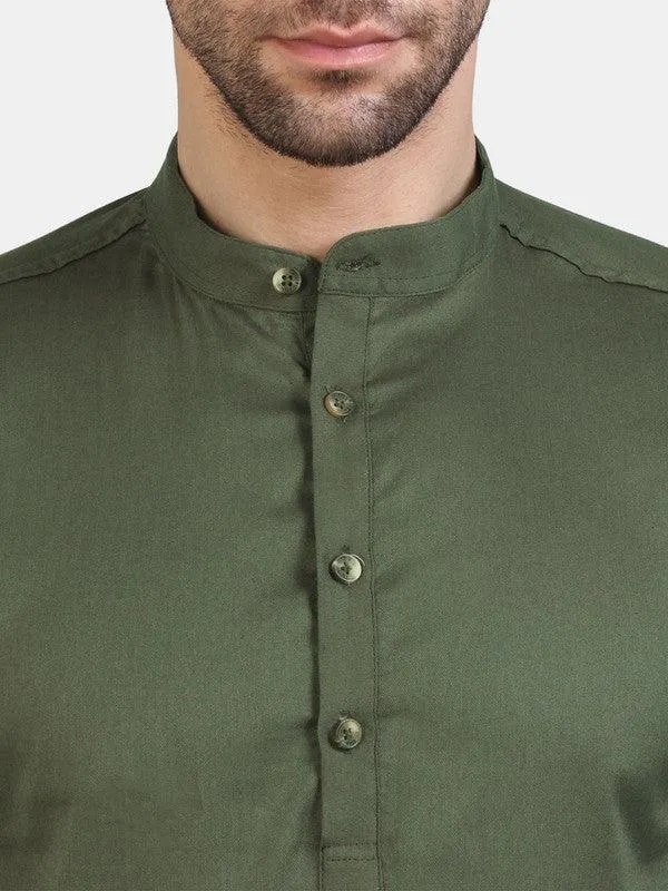 Life Roads full sleeve casual olive cotton shirt for Men and boys
