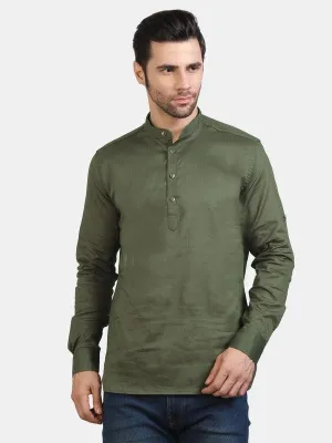 Life Roads full sleeve casual olive cotton shirt for Men and boys