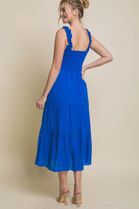 LOVE TREE Smocked Bodice Maxi Dress
