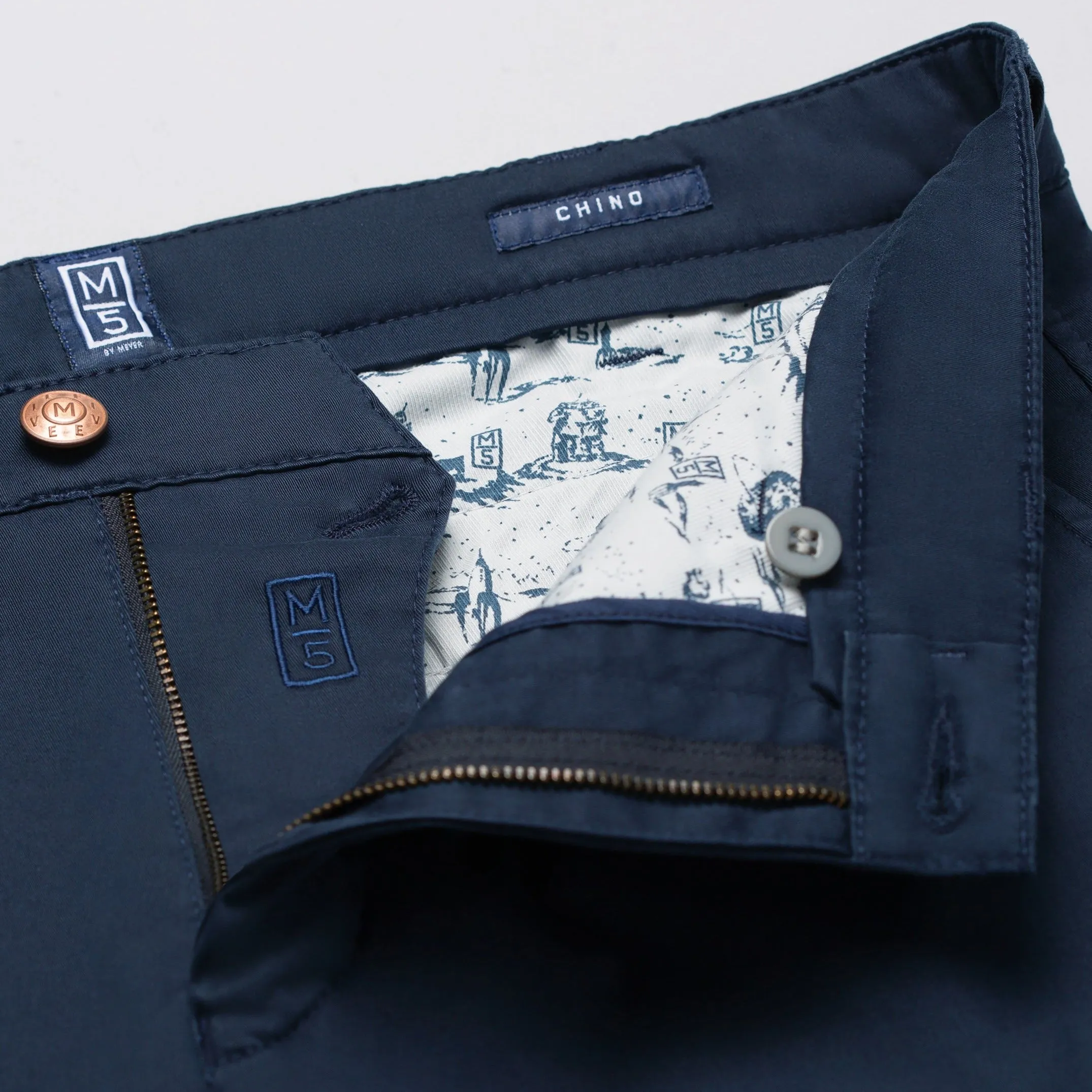 M5 by Meyer Slim Fit Stretch Chinos - Navy