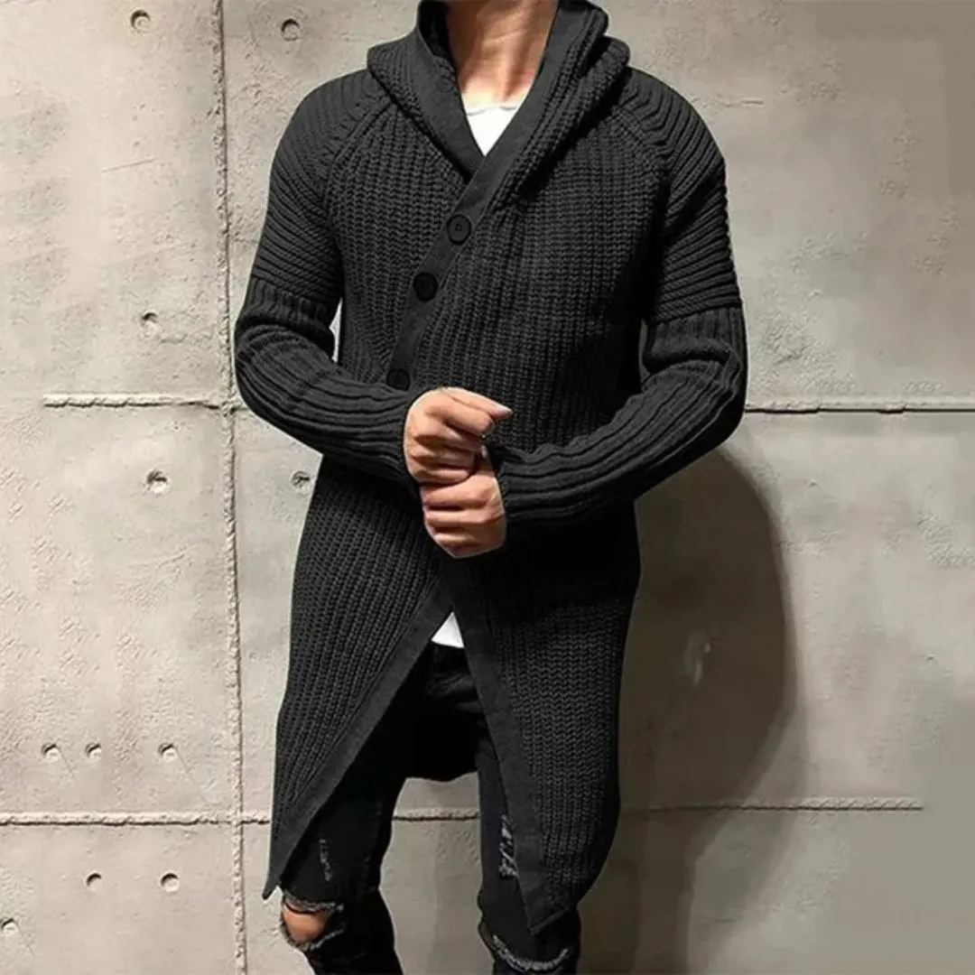 Men's Casual Hooded Knit Cardigan