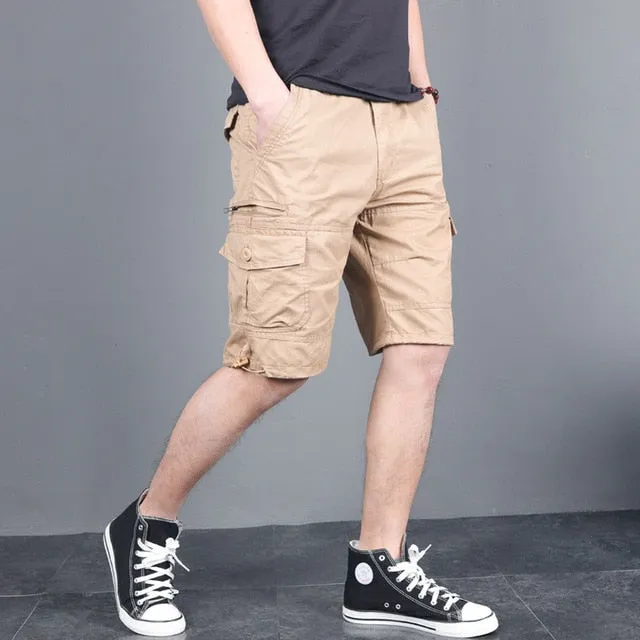 Men's Military Cargo Shorts 2021 Army Camouflage Tactical Joggers Shorts Men Cotton Loose Work Casual Short Pants