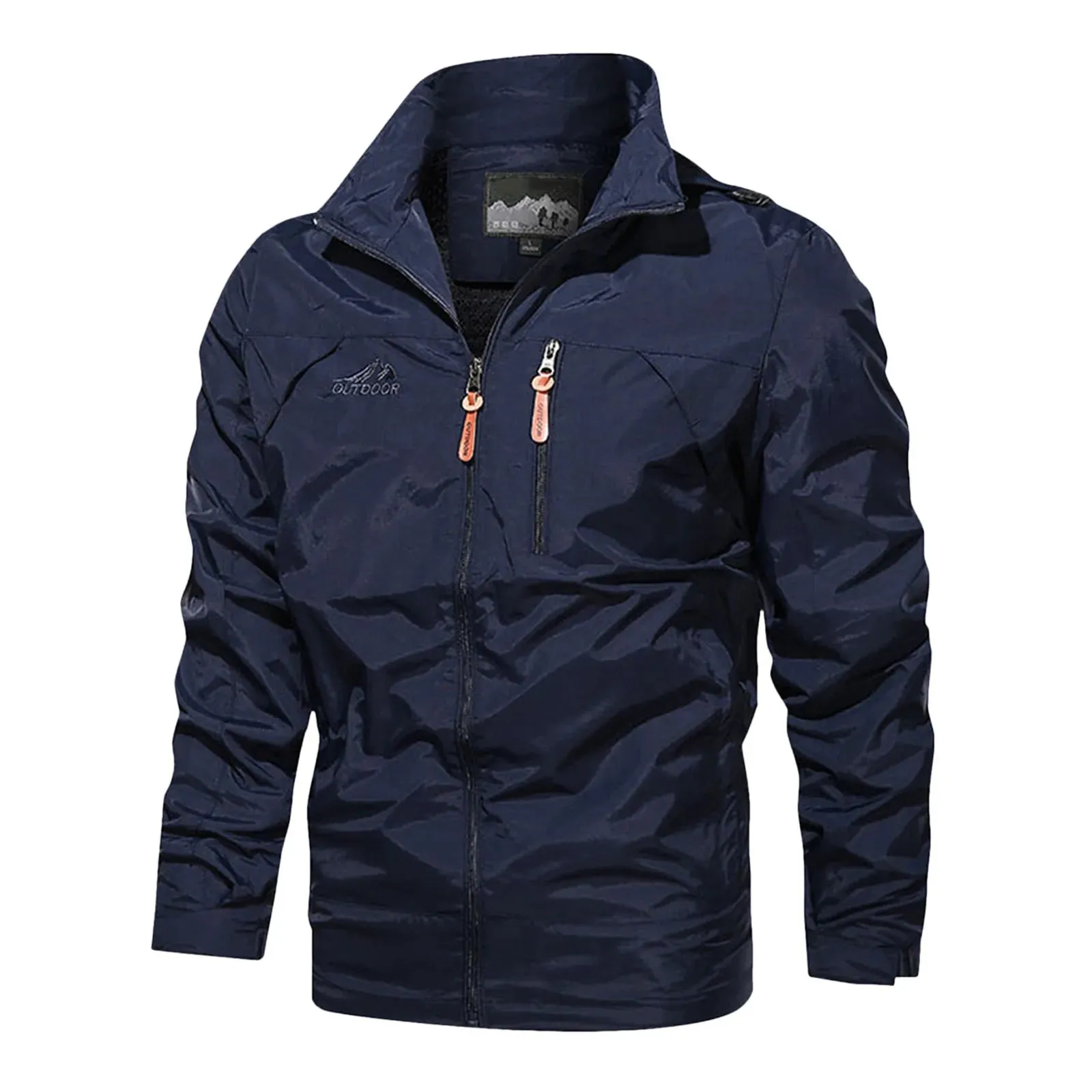Men's Spring & Autumn Windbreaker Jacket – Windproof Waterproof Casual Outdoor Coat with Detachable Hood