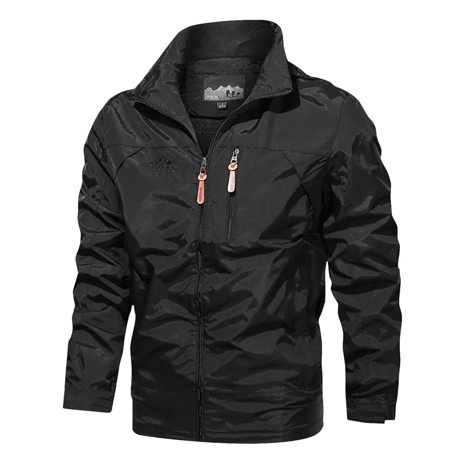 Men's Spring & Autumn Windbreaker Jacket – Windproof Waterproof Casual Outdoor Coat with Detachable Hood